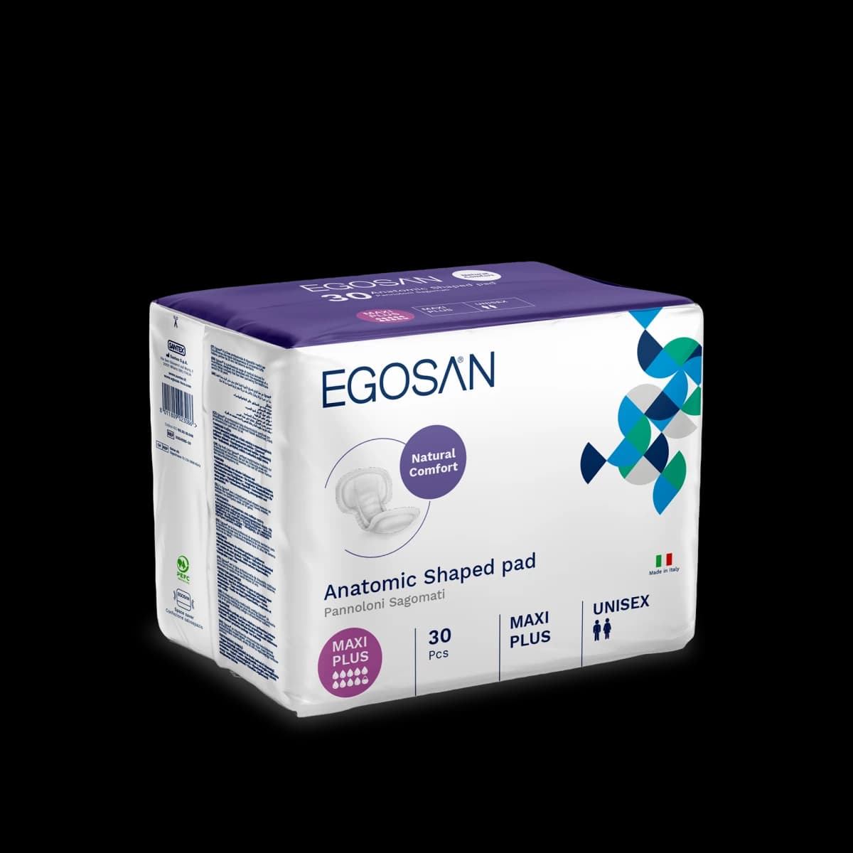 Anatomic Shaped Pad, Absorbent Aid for Incontinence Natural Comfort (Day-Night/Maxi Plus Absorption)